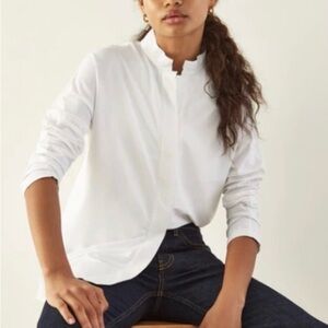 NWOT ADAY Something Borrowed Technical Button Down - Dusty Rose - Large